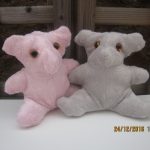 Duo pelluches grise et rose