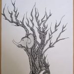 arbre - série éléphant - caché avec ying et yang dnas rasine