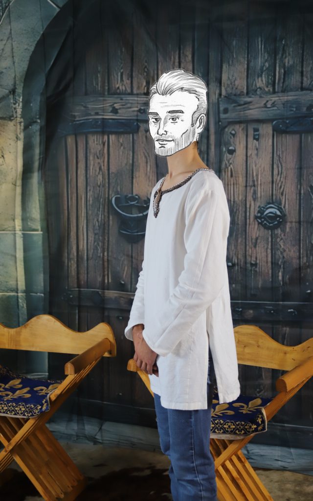 (L) [éco-luxe] - chemise courte médiévale (vue de profil)